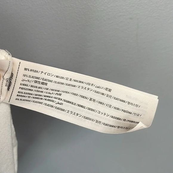 HOLLISTER Lace Overlay Crop T-Shirt Ivory White L - Picture 7 of 10